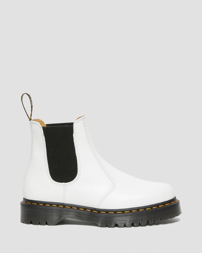 Dr Martens 2976 Bex Smooth Læder Chelsea Støvler Dame Hvide | DK 102GSO